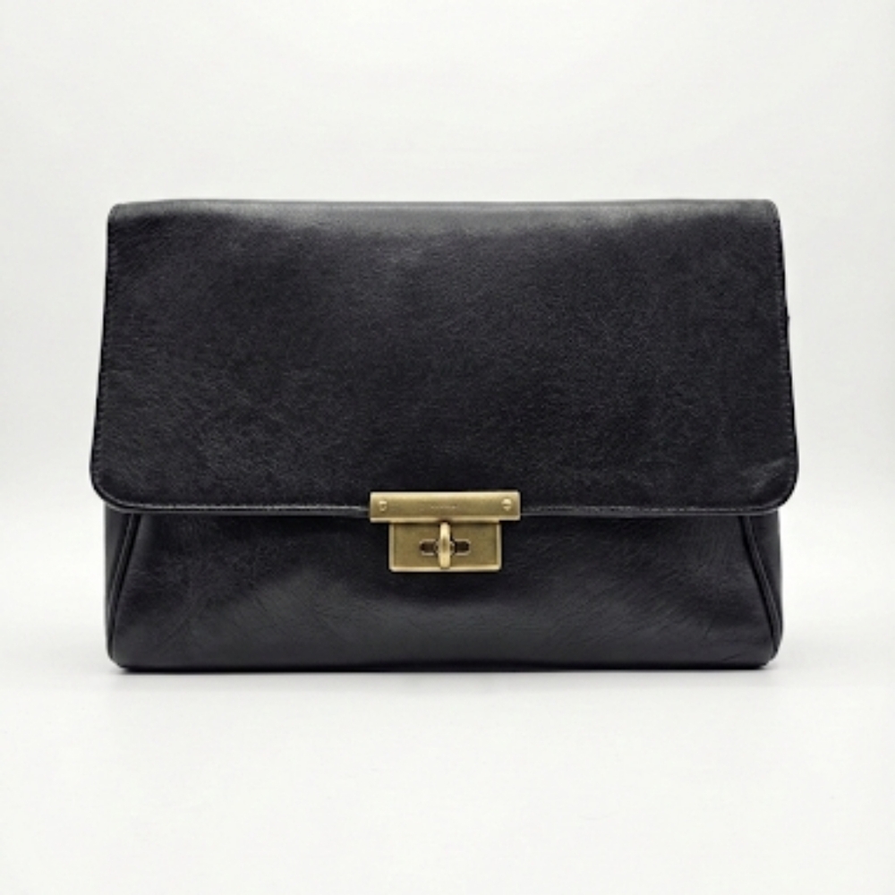 FOSSIL Black Genuine Leather Memoir Diary Clutch SL4317 - Picture 1 of 12